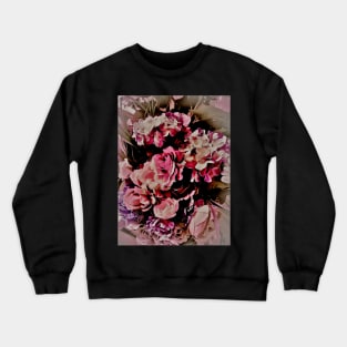 ROSES HYDRANGEAS VINTAGE PINK BOUQUET CHINTZ Crewneck Sweatshirt